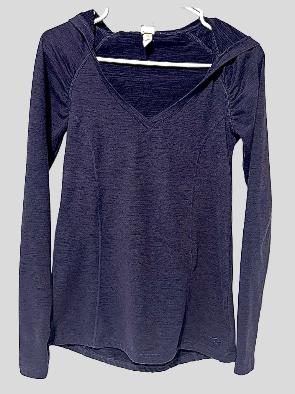 DIADORA V Neck Hooded Yoga Athleisure Balletcore Fitted Top XS